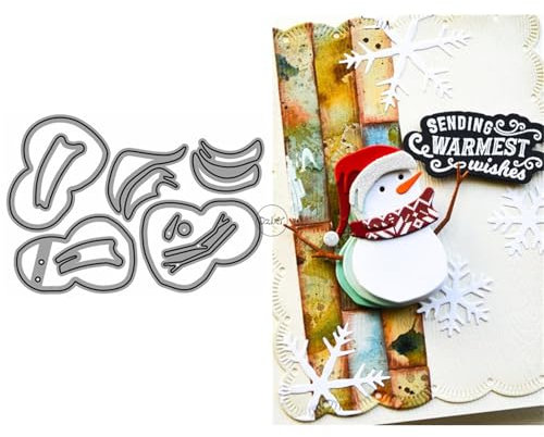 DzIxY Metall-Stanzschablonen für die Kartenherstellung, Motiv: Patchwork, Weihnachten, Schneemann, Prägepapier, Stanzform-Set, Scrapbook-Schablonen, Zubehör, Maschinenvorlagen