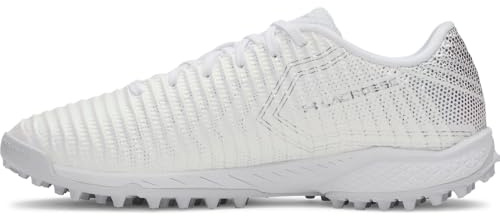 Under Armour Blur Pro Turf Lacrosse Cleats Sneaker für Erwachsene, unisex, (100) Weiß/Weiß/Metallic-Silber, 15.5 Women/14 Men