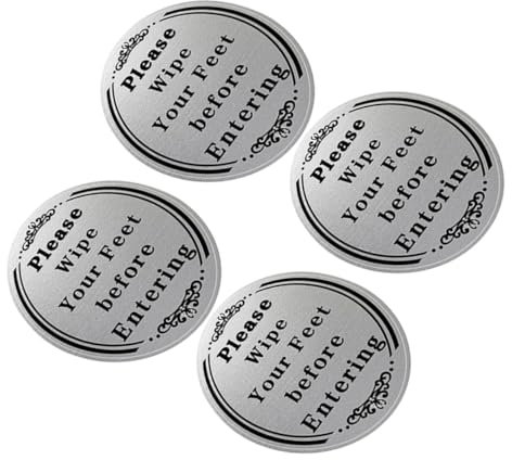 VICASKY 2 Sets Entryway Reminder Sign Please Wipe Your Feet Before Entering Waterproof Adhesive Decal Easy Install PVC Wall Sticker for Door