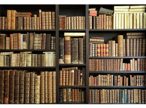 Xiaoterna 8x6ft Vintage Bookshelf Backdrop Library Room Magic Books Study Photography Backdrop Retro Medieval Ancient Library Old Books Background Kids Adults Portrait Photo Studio Props