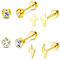 4 Pair Flat Piercing Gold Ohrringe Medizinische Ohrstecker Gold Piercing Ohr Chirurgenstahl Ohrringe Stecker