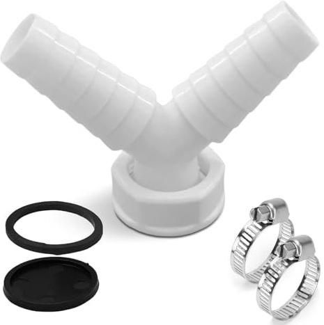 XHNKEG Waschmaschinenanschluss Adapter, Doppelanschluss Waschmaschine 1 Zoll Abflussrohr Waschmaschine Abfluss Y-Förmig Waschmaschinenanschluss für Geschirrspüler