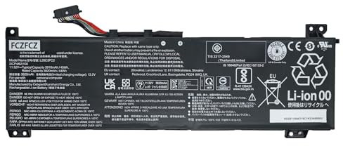 FCZFCZ L20C3PC2 Battery 45Wh 3910mAh Replacement for Lenovo ideapad Gaming 3-15ACH6 3-15IHU6 series 5B11B96719 SB11B96716 L20M3PC2 5B11B96718 SB11B96717 L20D3PC2 5B11B96715 SB11B96720 11.52V 3-Cells