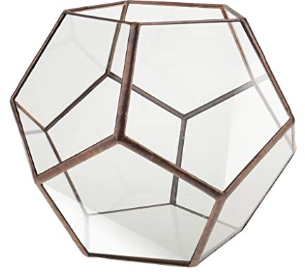 Geometrisches Glas-Terrarium, Sukkulenten-Übertopf, 15 x 15 x 15 cm