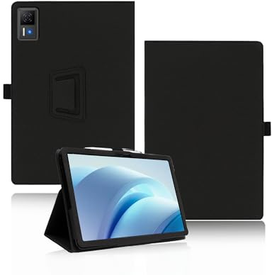 Hülle für DOOGEE U13/POPUX U13 Tablet 13 Zoll 2026, yystao PU-Leder Schutzhülle - Handschlaufe, Haut-texturiertes vollumhüllendes Design, Schwarz