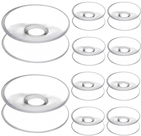 NUOBESTY 10 pcs 30mm Double Sided Suction Cups Sucker Pads for Glass and Mirrors Reusable Surface Spacers for Home Bathroom Organisation and Office Use