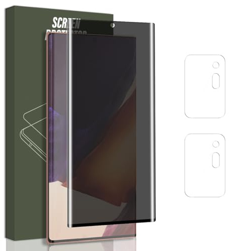 Jewloofa Verre Trempé Anti-espion pour Samsung Galaxy Note 20 Ultra (6.9) Privacy Protecteur Vitre [1 Pièce] et Caméra Arrière Protecteur [2 Pièces], Protection écran pour Galaxy Note 20 Ultra (6.9)