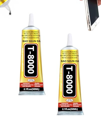 ZKUNL T8000 Pegamento Transparente 50ML*2,Adhesivo Multiusos para Reparación de Pantalla Móvil,Zapatos,Cerámica,Joyería y Manualidades