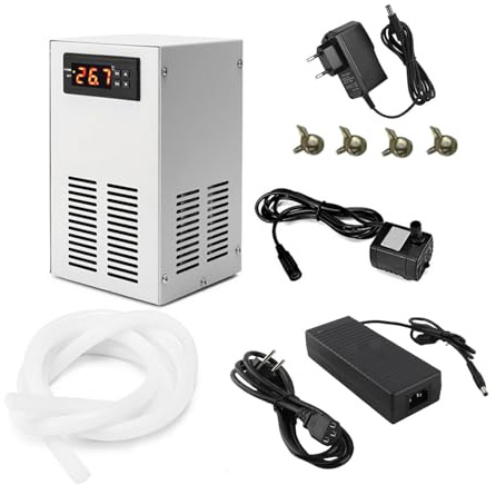 Buachois, Refroidisseur d'Aquarium 70-72W avec Système de Refroidissement de l'Eau et Thermostat pour Bassin à Poissons, Installation Facile et Économie d'Énergie