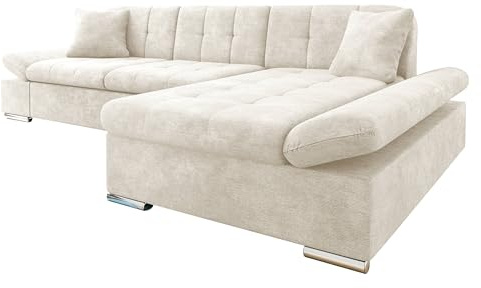 Mirjan24 Ecksofa Malwi mit Regulierbare Armlehnen Design Eckcouch mit Schlaffunktion Bettkasten L-Form Sofa Wohnlandschaft Couch v2 (Lumo 55, Ecksofa: Rechts)