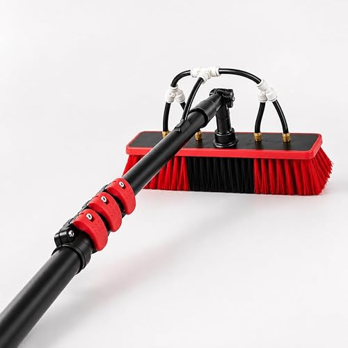 Telescopic Water Fed Pole Cleaning Kit, Aluminium Alloy, 5.4M, 4 Water Jets, 3 Locking Clamps, for Windows and Solar Panels
