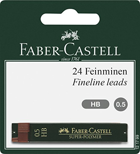 FABER-CASTELL 121799 - Feinmine Super Polymer, Härtegrad HB, 0.5mm, 24 Minen
