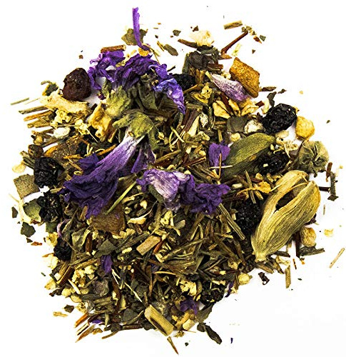 Schrader | Ayurvedischer Kräutertee | Holunderblüte Ingwer | u.a. mit Cardamom, Malvenblüten | im Aromabeutel | 125g