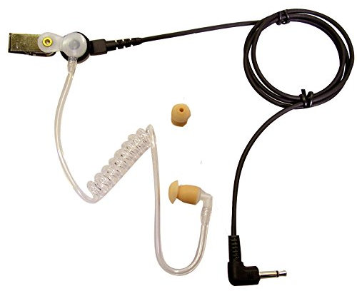 Covert acoustic earpiece for radio scanner 3.5mm mono plug EP5 Clear tube
