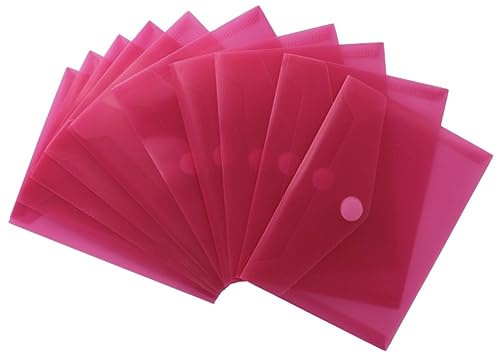 EXXO by HFP 90846 Dokumententasche mit Klettverschluss A6 quer, 10 Stück, transparent rot