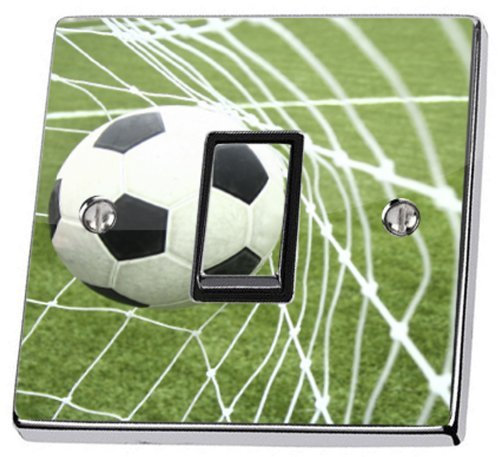 Soccer Ball Net Football Pitch Light Switch Sticker Skin Decal [Single with Holes]