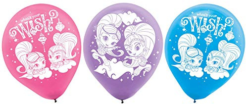 Amscan 9902164 - 6 Latexballons Shimmer & Shine 22,8 cm / 9, Luftballon
