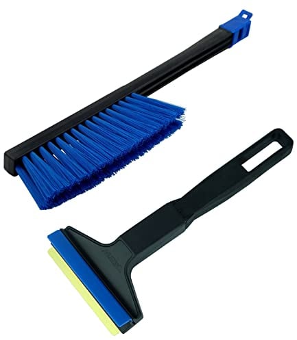 Set - Eiskratzer Auto mit Besen Murska Eiskratzer Messing + Schneebesen Auto Besen Winter Scheibenkratzer Auto Besen Auto Schnee Schneefeger Auto Schneebürste Auto (Set L&P A053 + A059 Farbe zufällig)