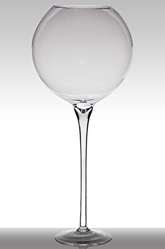 INNA-Glas Vase à Poser au Sol en Verre Lenora sur Pied, Boule - Rond, Transparent, 100cm, Ø 21cm - Ø 39,5cm - Vase sur Pied - Vase Boule