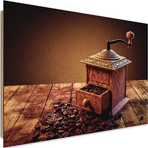 Feeby Bilder Kaffee Deco Panel Wand Kunstdruck Kaffeemühle Café Küche braun 60x40 cm