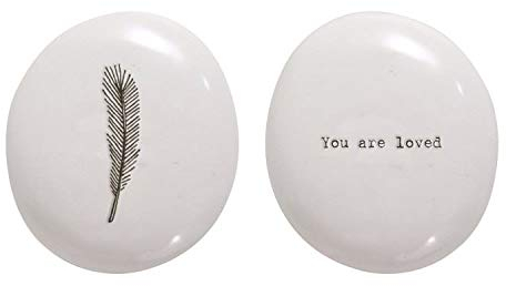 East of India 'You are Loved' Porcelain Pebble Hanging Ornament