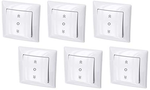 6er Pack, Unterputz Jalousieschalter, All-in-One, Serie G1 reinweiß