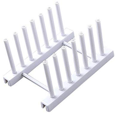 Kitchen Dish Plate Pot Cover Drying Drain Holder Plastic Storage Rack Shelf - White Comfortable and Environmentally