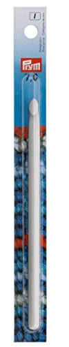 Prym Kunststoff Woll-Häkelnadel ohne Griff, 14 cm Länge x 7.0 mm Stärken, Grau