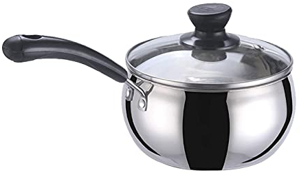 DSFSAEG Stainless Steel Saucepan With Vented Lid, 12cm Small Saucepan Milk Induction Gas Soup Pot Home Sauce Pan Saucier Pot Cookware