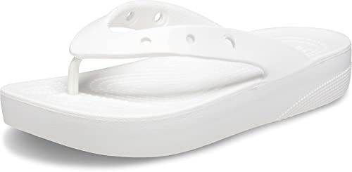 Crocs Femme Classic Platform Flip W Tongs, White, 36/37 EU