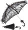 Carnavalife Paraguas Mujer de Encaje para Boda y Cosplay, Regalos Romanticos para Mujer, Accesorios para Disfraces 80s, 55cm y 75cm (75cm, Negro)