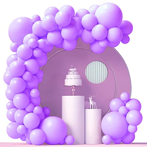 Luftballon Set, 100 Stück Lila Ballon Girlande Verschiedene Größen 45 30 25 17 cm, Ballongirlande Helium Ballons Deko für Verlobung Hochzeit Baby Shower Geburtstag Party Dekoration