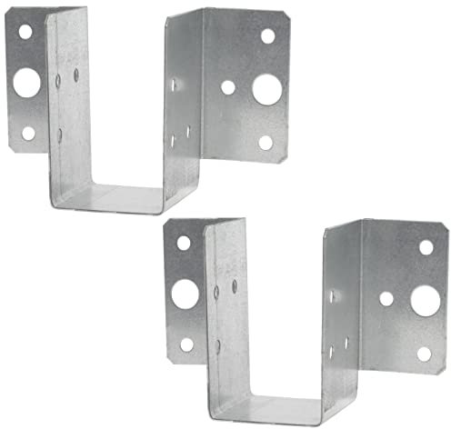 AERZETIX - C58648 - Lot de 2 Sabots de charpente à ailes extérieures 41x45x70 mm - à 14 trous - en acier zingué Z275