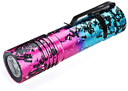 ULTRAFIRE Wiederaufladbare Mini LED Taschenlampe 800 Lumen 5 Modi Klein Taktische Taschenlampe, USB Aufladbar, Eingebautem Wiederaufladbaren Batterie, für Kinder Camping Outdoor (Rosa)