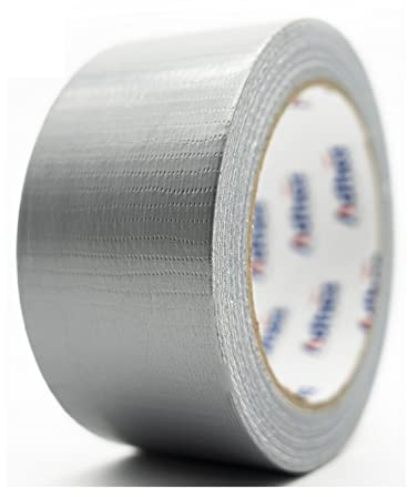Cooleben Ruban adhésif universel en tissu, indéchirable à la main, imperméable, pour des applications telles que le marquage, l'étanchéité, le faisceau, 1 rouleau (argent, 48 mm x 50 m)