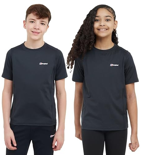 Berghaus Kids' Logo T-Shirt with Short Sleeves, Boys T-Shirt, Girls T-Shirt, Outdoors Clothing, Black, 5-6 Years