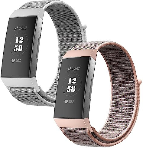 Th-some Bracelet pour Fitbit charge 3/Fitbit charge 4 - Nylon Ajustable Bracelet de Remplacement Sport Compatible avec Fitbit charge 3/Fitbit charge 4, Sport Bracelet de Montre pour Fitbit charge 4/3