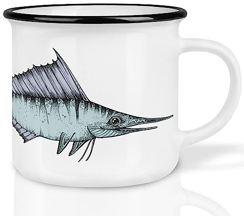 Ligarti® Keramiktasse [Das Original] Design Mug & handveredelter Becher I Tasse mit Tiermotiv, spülmaschinengeeignete Kaffeetasse, Teetasse, Cup (Schwertfisch)