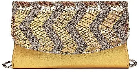 Miss Lulu Clutches Damen Kleine Kettentasche Damen Brieftaschen Umhängetasche Clutches Schultertasche Party Pailletten Synthetische