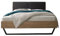 KEKE Modernes Massivholzbett 140x200 - Komfortables Balkenbett aus massiver Eiche mit Metallkufen - 146 x 97 x 215 cm (B/H/T)