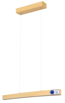alfalux Hängelampe Hängeleuchte - Deckenlampe aus Holz - LED Lampe - Pendelleuchte - Neutralweiß 60 cm LED60KB-4K-ESCHE