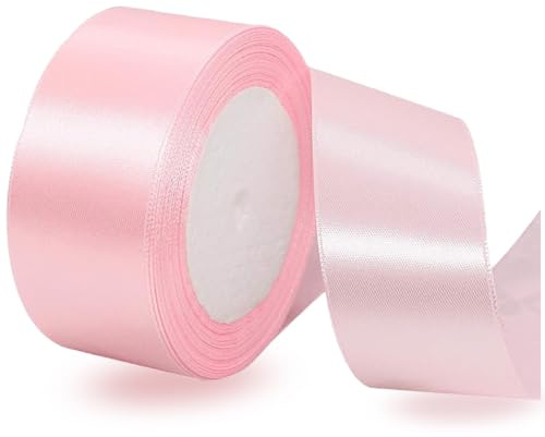 IMSOLDECOR Satinband Hellrosa 40mm, 23m Geschenkband für Hochzeit | Bänder für Geschenkverpackungen, DIY-Basteleien, Blumensträuße, Nähprojekte, Schleifenherstellung, Geburtstags Dekoration