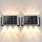 FUPE 2 Stück Solar Wandleuchte Aussen Up and Down Leuchten Solarleuchte für Außen Led Beleuchtung Wasserdichte Wandleuchte Wand kabellos Wasserdichte Beleuchtung Geeignet für Außenszenen(6 heads)