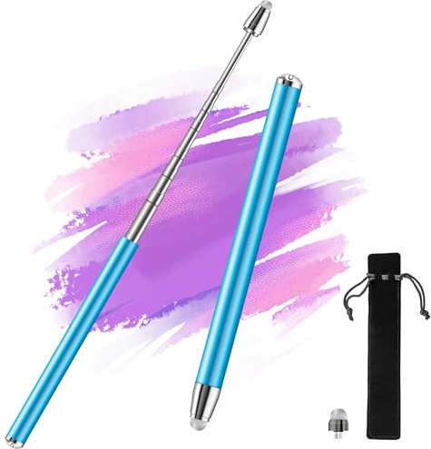 iMoebel Teleskop Touchscreen Stift bis 100 cm, Ausziehbarer Stylus Stift für kapazitive Touch Screen PC Monitor Handy Tablets Panel, Präsentationen Pointer für Lehrer Kinder Studenten, Blau