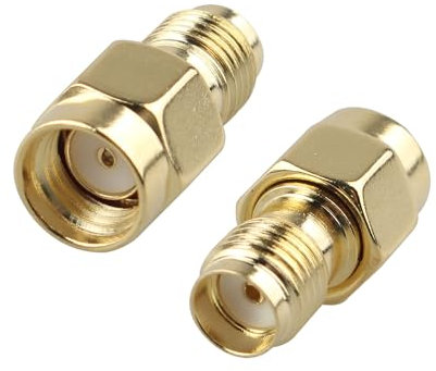 Futheda 2 Piezas Adaptador Coaxial RP-SMA Macho a SMA Hembra Conector Coaxial RP-SMA Enchufe a SMA Jack para Antena Wifi Cable de Entensión Enrutador