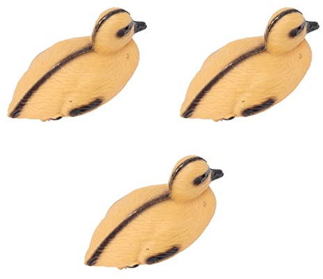 HWGING Lot de 3 canards jaunes flottants réalistes, en plastique, décoration pour jardin, piscine, étang de pêche (type B)