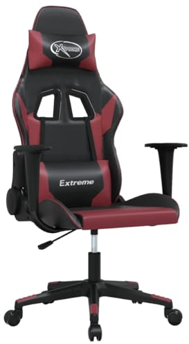 vidaXL Gaming-Stuhl Schwarz und Weinrot Kunstleder