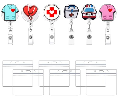 HZAOPZE 12 PCS Porta Badge Infermiere Portabadge per Infermiera Porta Badge Retrattile con Clip Porta ID Badge,Regali per Esprimere gratitudine ad Amici Medici e Infermieri