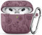 Ouwegaga Gravierte Hülle für Apple Airpods 3 Hülle, Silikon für Airpods 3 Case Stoßfeste Hülle Kompatibel mit Airpods 3. Generation Hülle 2021, mit Karabinerhaken[Front-LED sichtbar],Rauchiges Violett