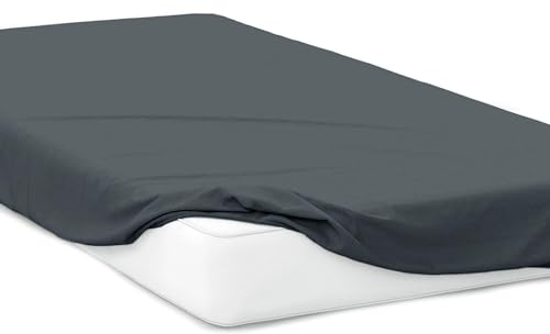 Mixi Trends Spannbettlaken Jersey Spannbetttuch 100% Baumwolle Bettlaken Bettlaken, Größe:120 x 200 cm, Farbe:Antrazit